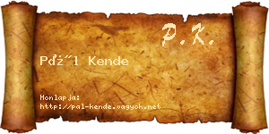 Pál Kende névjegykártya