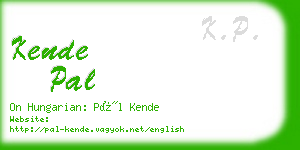 kende pal business card